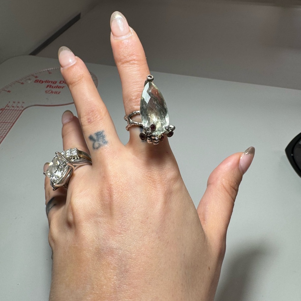 💍 Elegant Silver and Gold Women's Ring 925 modern large, authentic contemporary